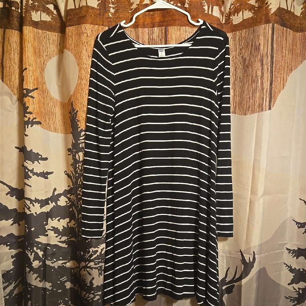 Black and White Striped Dress